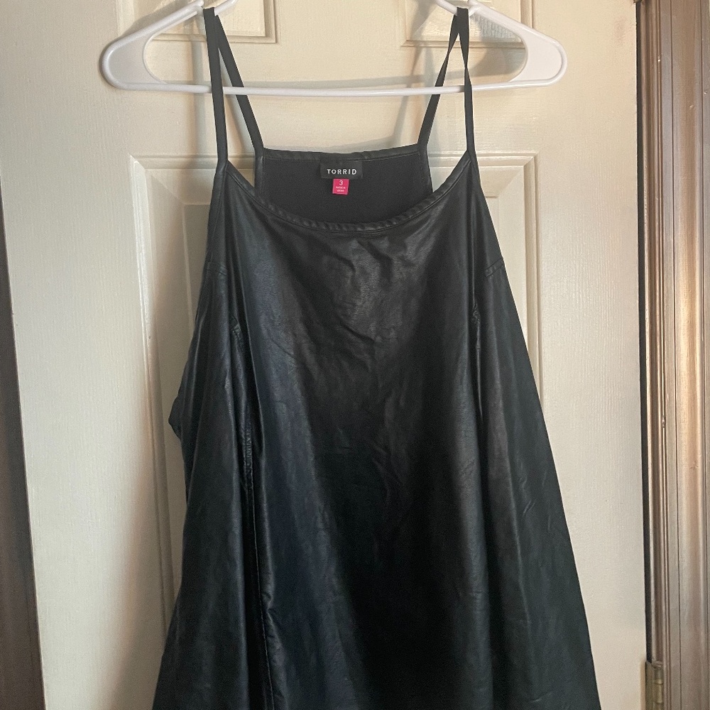 Faux leather tank top/halter top